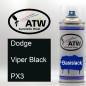 Preview: Dodge, Viper Black, PX3: 400ml Sprühdose, von ATW Autoteile West.